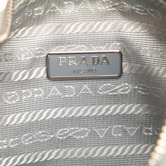 Prada ReEdition Triangle Logo Plate Crossbody Bag Blue Gray - Picture 5 of 8